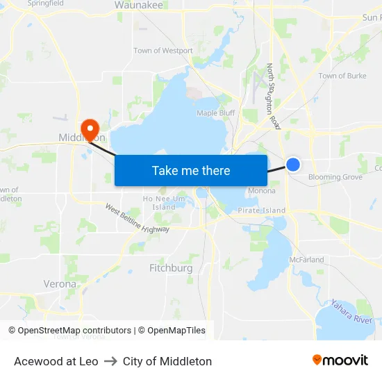 Acewood at Leo to City of Middleton map