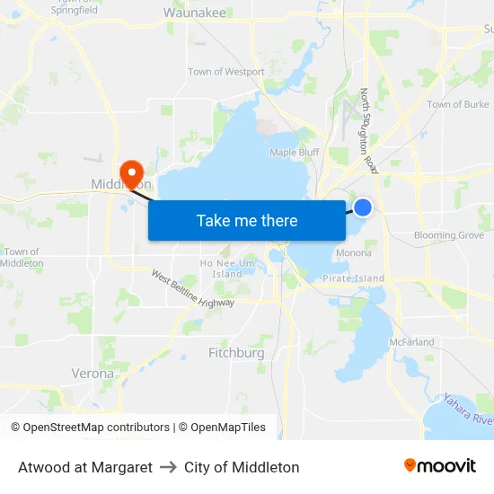 Atwood at Margaret to City of Middleton map