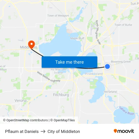 Pflaum at Daniels to City of Middleton map