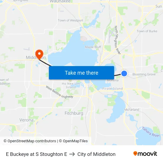 E Buckeye at S Stoughton E to City of Middleton map