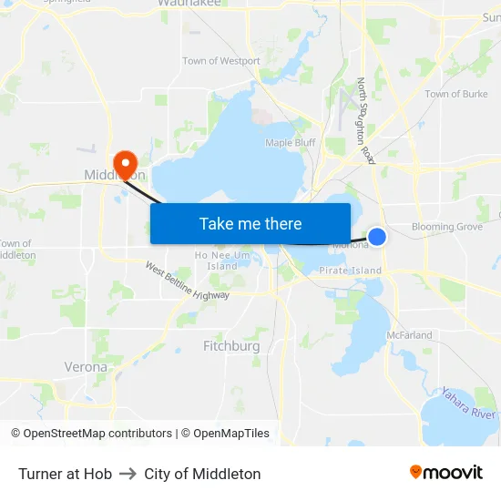 Turner at Hob to City of Middleton map