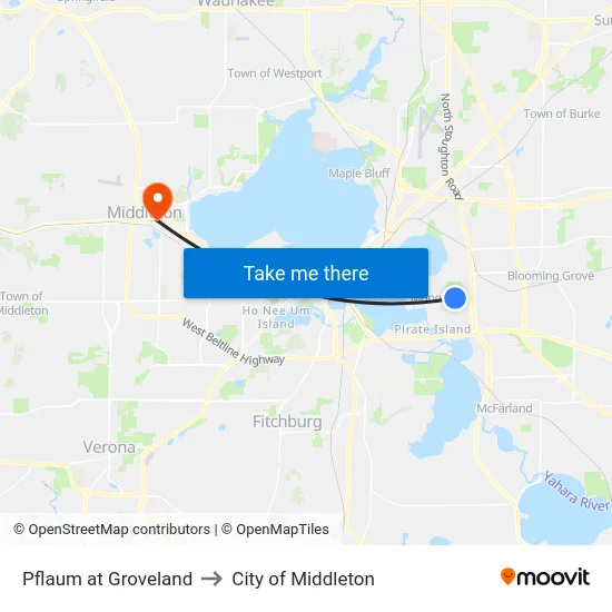 Pflaum at Groveland to City of Middleton map