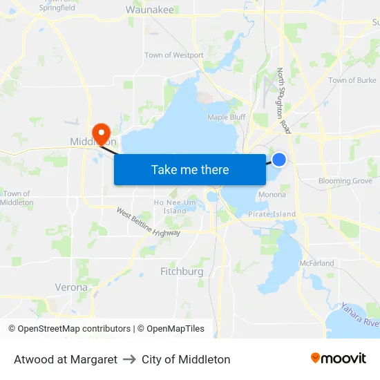 Atwood at Margaret to City of Middleton map