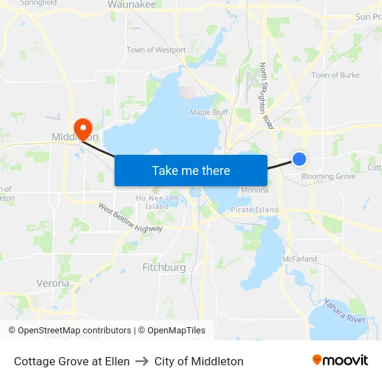 Cottage Grove at Ellen to City of Middleton map