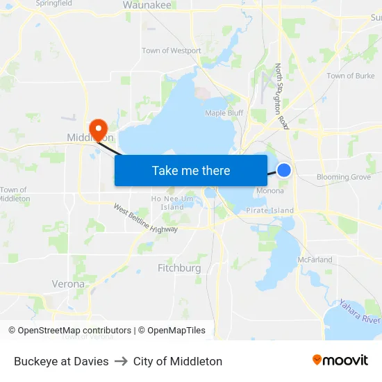 Buckeye at Davies to City of Middleton map