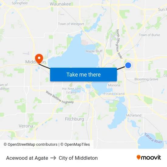 Acewood at Agate to City of Middleton map