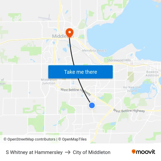 S Whitney at Hammersley to City of Middleton map