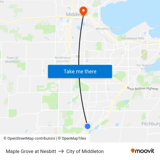 Maple Grove at Nesbitt to City of Middleton map
