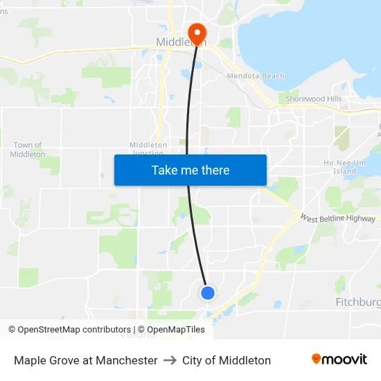 Maple Grove at Manchester to City of Middleton map