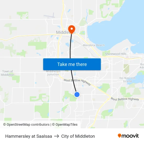 Hammersley at Saalsaa to City of Middleton map