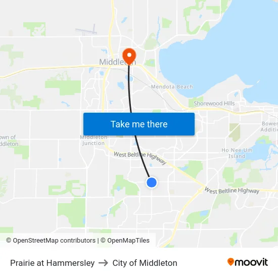 Prairie at Hammersley to City of Middleton map