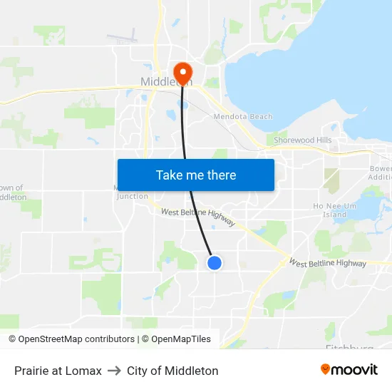 Prairie at Lomax to City of Middleton map