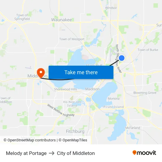 Melody at Portage to City of Middleton map