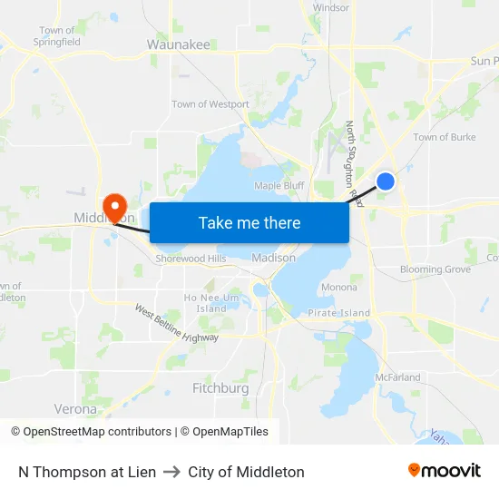 N Thompson at Lien to City of Middleton map