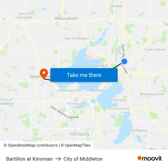 Bartillon at Kinsman to City of Middleton map