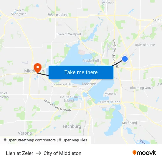 Lien at Zeier to City of Middleton map