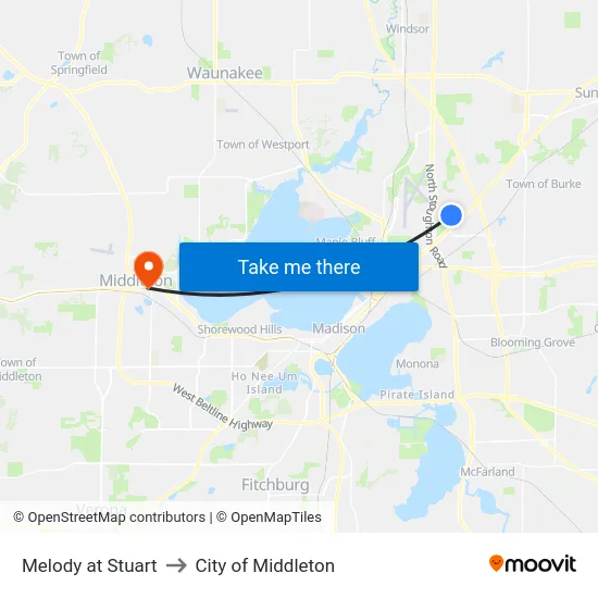 Melody at Stuart to City of Middleton map