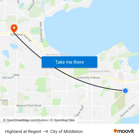 Highland at Regent to City of Middleton map