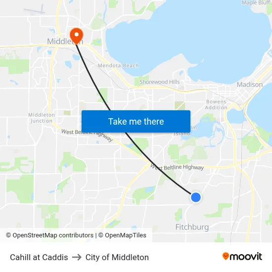 Cahill at Caddis to City of Middleton map