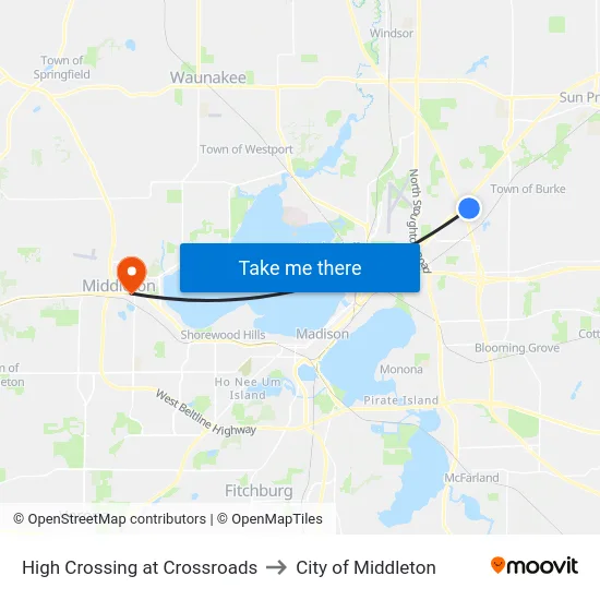 High Crossing at Crossroads to City of Middleton map