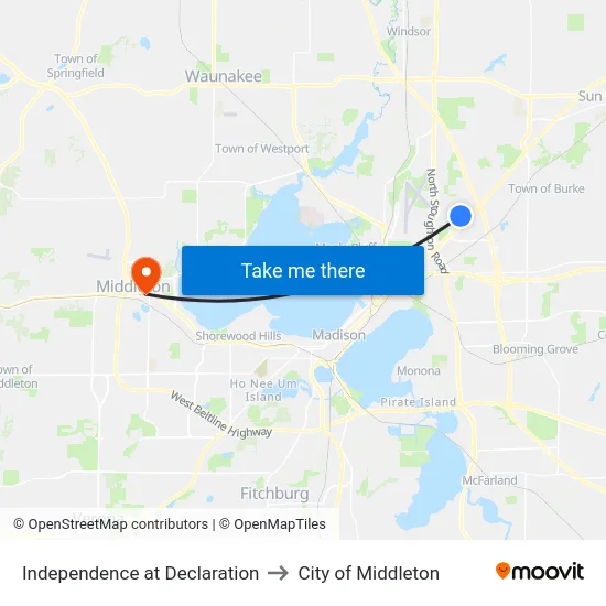 Independence at Declaration to City of Middleton map