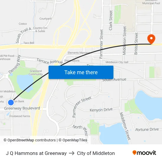 J Q Hammons at Greenway to City of Middleton map