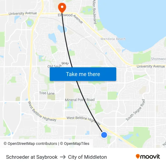 Schroeder at Saybrook to City of Middleton map
