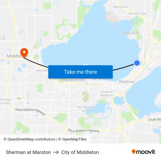 Sherman at Marston to City of Middleton map
