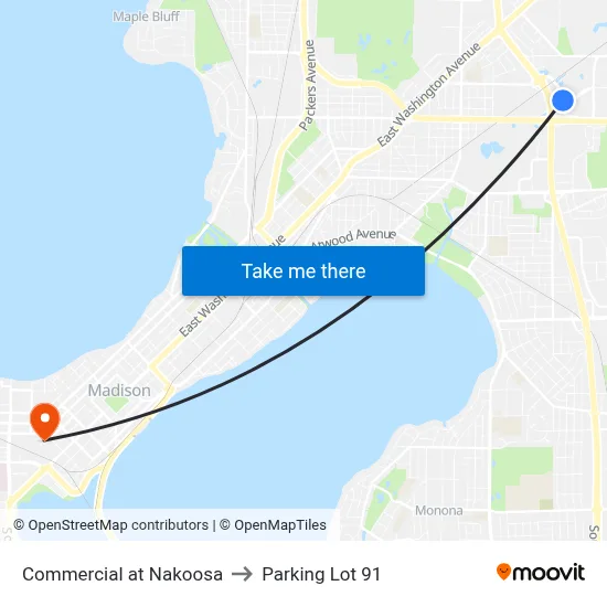 Commercial at Nakoosa to Parking Lot 91 map