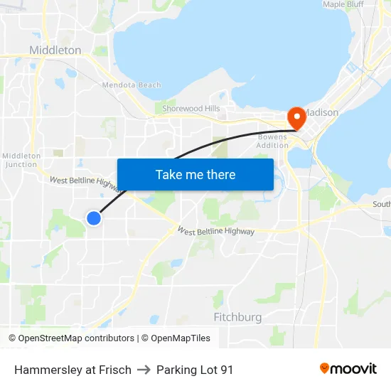 Hammersley at Frisch to Parking Lot 91 map