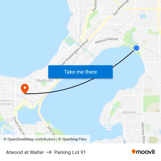 Atwood at Walter to Parking Lot 91 map