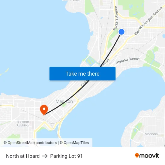 North at Hoard to Parking Lot 91 map