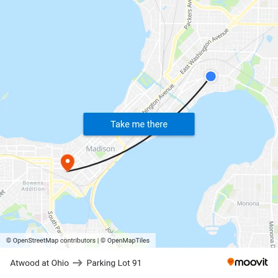 Atwood at Ohio to Parking Lot 91 map