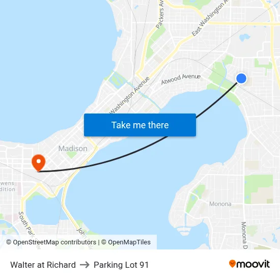 Walter at Richard to Parking Lot 91 map