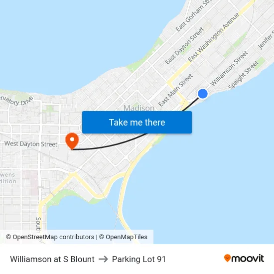 Williamson at S Blount to Parking Lot 91 map