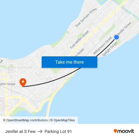 Jenifer at S Few to Parking Lot 91 map