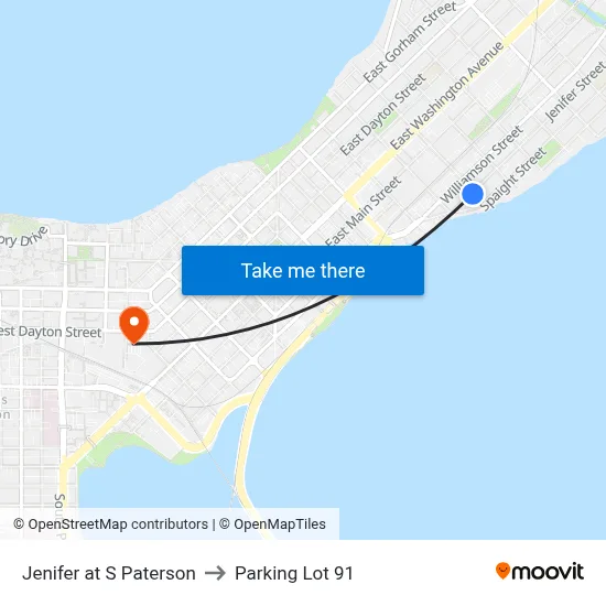 Jenifer at S Paterson to Parking Lot 91 map