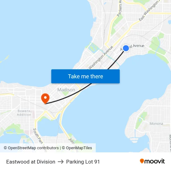 Eastwood at Division to Parking Lot 91 map
