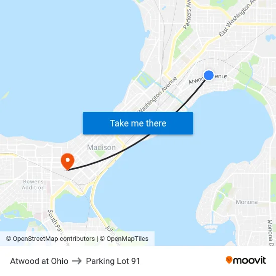 Atwood at Ohio to Parking Lot 91 map