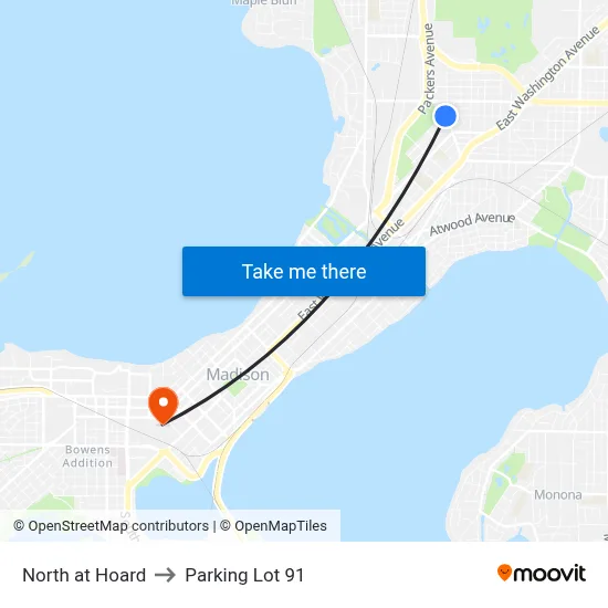 North at Hoard to Parking Lot 91 map
