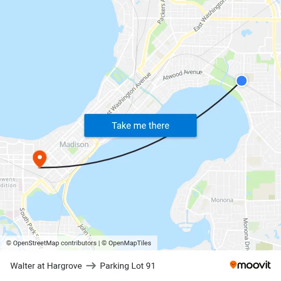 Walter at Hargrove to Parking Lot 91 map