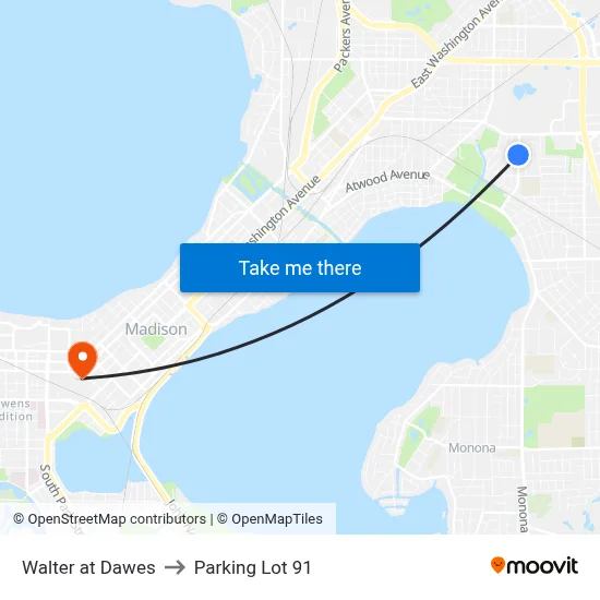 Walter at Dawes to Parking Lot 91 map
