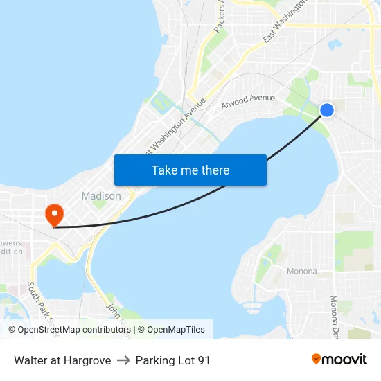 Walter at Hargrove to Parking Lot 91 map
