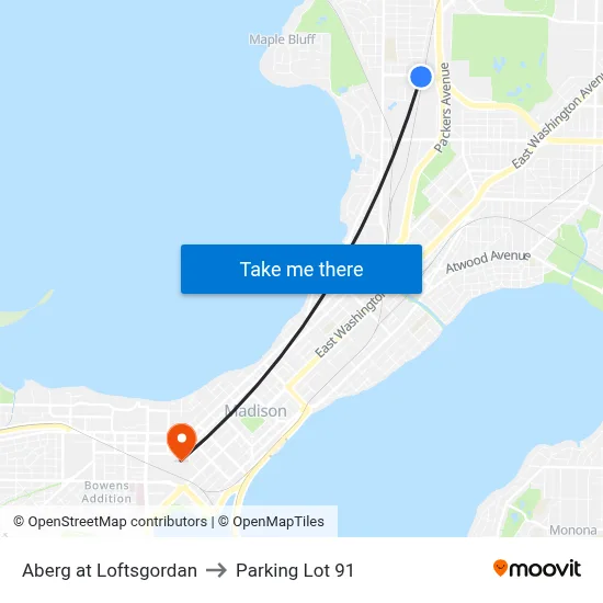 Aberg at Loftsgordan to Parking Lot 91 map
