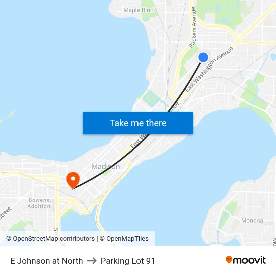 E Johnson at North to Parking Lot 91 map