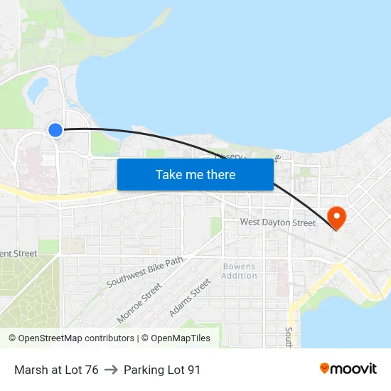 Marsh at Lot 76 to Parking Lot 91 map