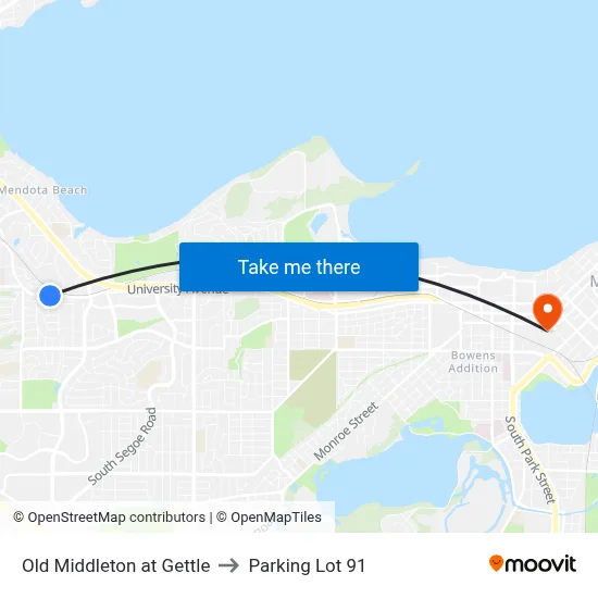 Old Middleton at Gettle to Parking Lot 91 map