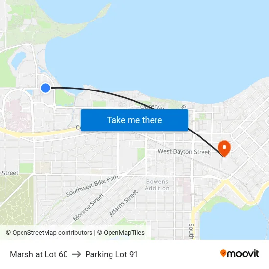 Marsh at Lot 60 to Parking Lot 91 map