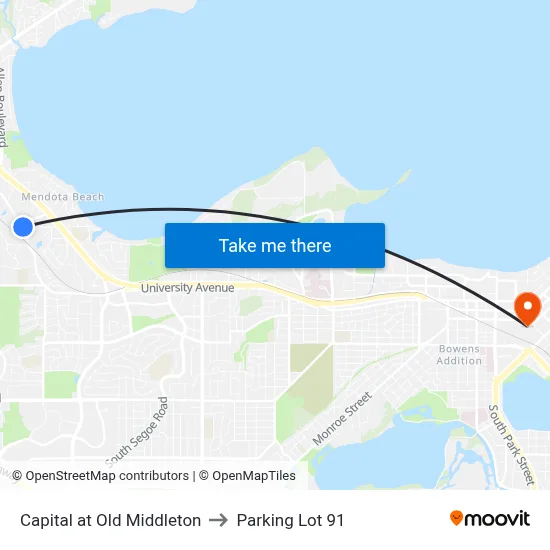 Capital at Old Middleton to Parking Lot 91 map
