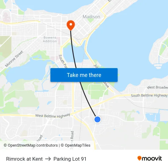 Rimrock at Kent to Parking Lot 91 map